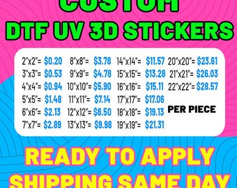 Custom UV DTF Transfer, Personalized Uv Dtf Cup Wrap, Uv Dtf Custom Sticker, Waterproof Decal for Tumblers, Ready to Press Wrap