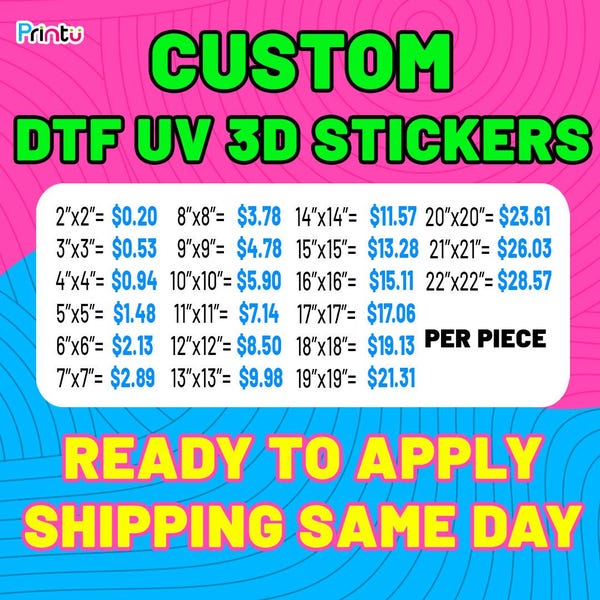 Custom UV DTF Transfer, Personalized Uv Dtf Cup Wrap, Uv Dtf Custom Sticker, Waterproof Decal for Tumblers, Ready to Press Wrap