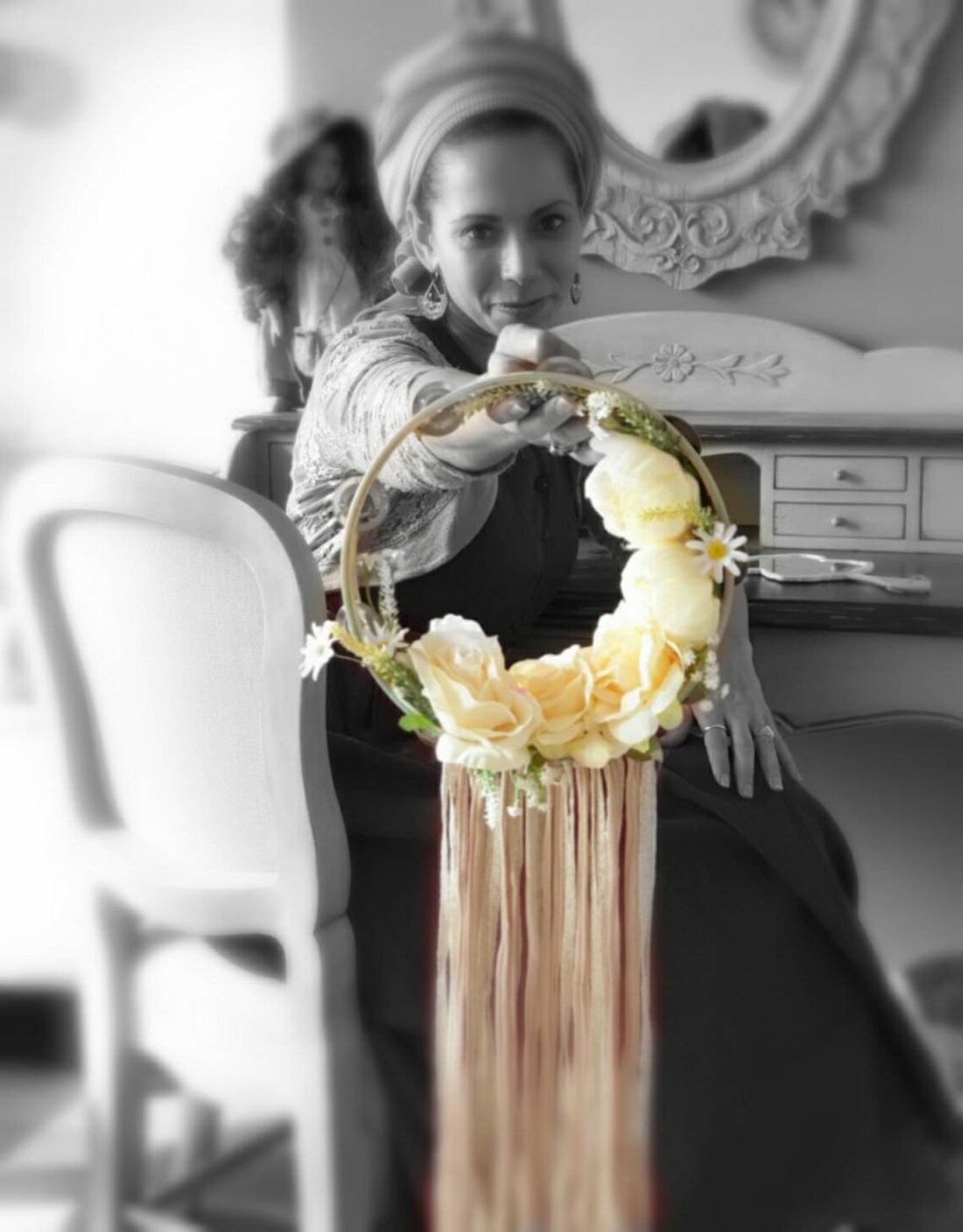 Flower Bouquet Tambourine Bridal Flowers Jewish Bride's Etsy