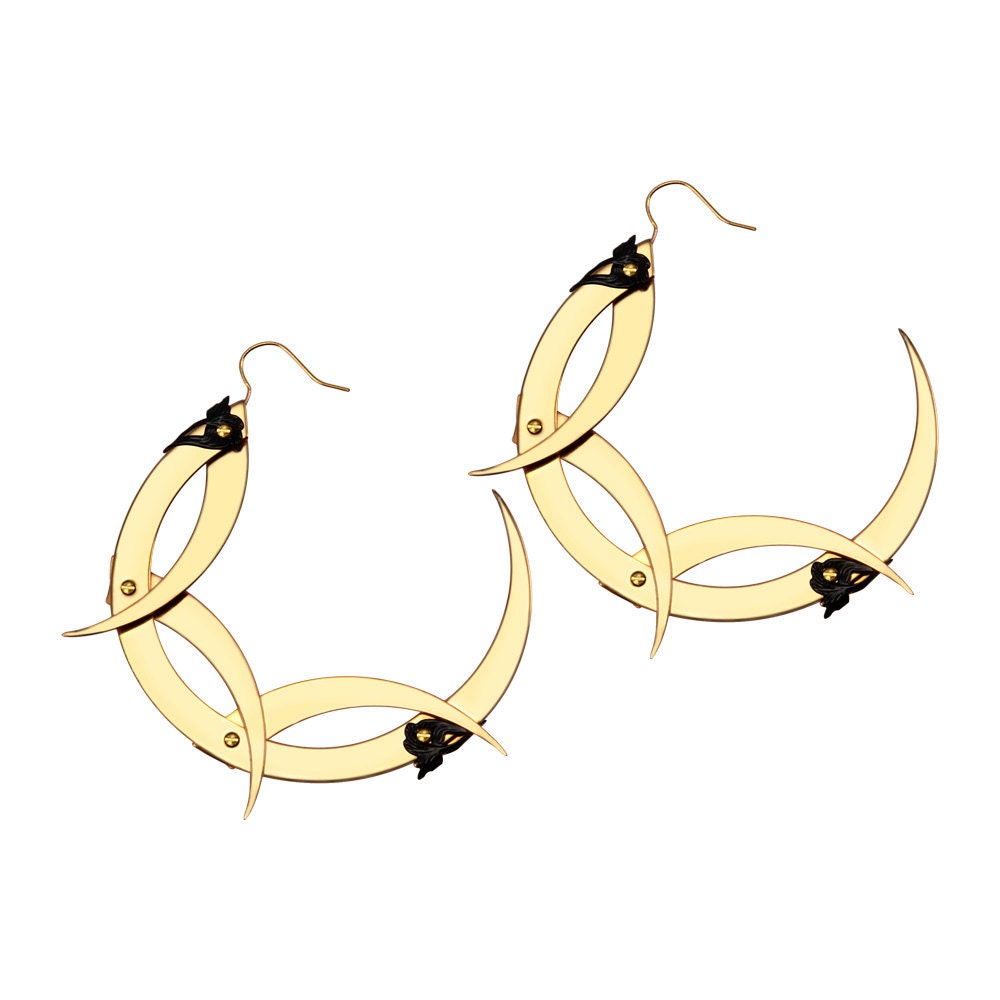 THISTLE WREATH / Large Gold Hoop Earrings / Free Shipping - Etsy