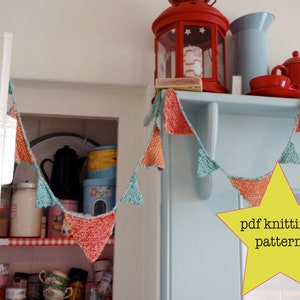 Hand Knitted Bunting PDF Knitting Pattern Lockdown Crafts Make your Own Home Decor Handmade Gift DIY Beginner Knitting Pattern