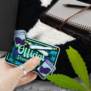 Officiële sticker op de stonerkaart – grappige gestanste wiet-ID, waterdicht vinyl voor botte liefhebbers