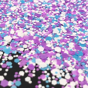 Purple Blue and White Chunky Mix Glitter - Glitter me this n that - Paisley