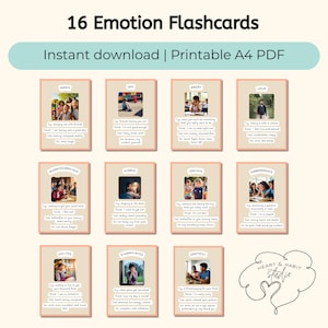 Flashcards de Emoções | Flashcards de Regulação Emocional para Crianças | Cartões de Sentimentos para Imprimir | Emoções Infantis | Aprendizagem Sócioemocional