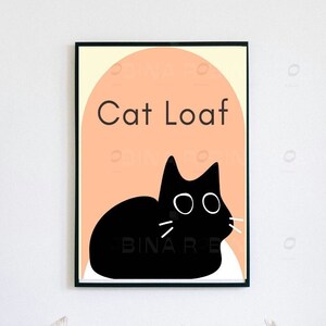 Cat Loaf Printable Poster | Cat Illustration Art Print | Cute Cat Print | Printable Wall Art | Digital Download
