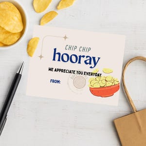 Chip Chip Hooray Chip Tag | Printable Teacher Appreciation Gift | Potato Chip Design | Instant Download