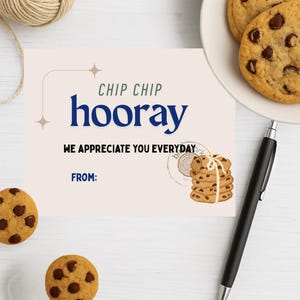 Chip Chip Hooray Chip Tag | Printable Teacher Appreciation Gift | Chocolate Chip Design | Instant Download