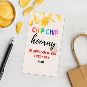 Chip Chip Hooray Chip Tag | Printable Teacher Appreciation Gift | Potato Chip Design | Instant Download