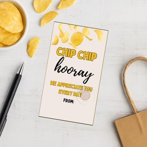 Chip Chip Hooray Chip Tag | Printable Teacher Appreciation Gift | Potato Chip Design | Instant Download
