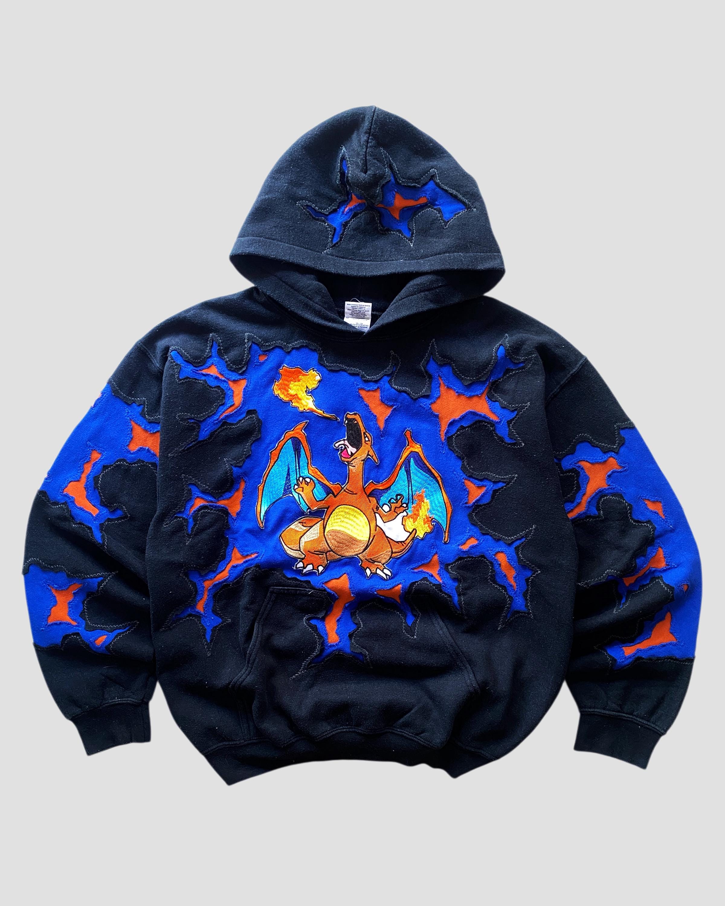 1 of 1 Re-worked / Upcycle Zhard Embroidery Cracky Hoodie Size M 