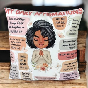 Christian Affirmation Pillow Cover: Bible Verse Scripture, Prayer Room Decor