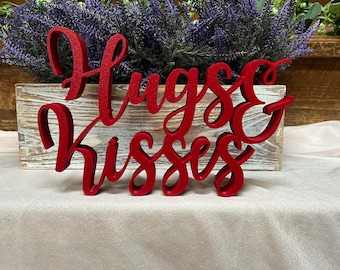 Hugs & Kisses Freestanding Decor | Anniversary Table Decor | Wedding Table Decor