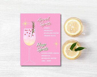 Carte des cocktails Spritz de la Saint-Valentin