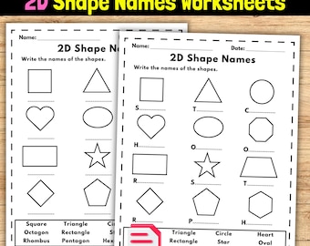 Geometric Shapes: 2D Shape Names Worksheets | Printable PDF | Preschool & Kindergarten Math