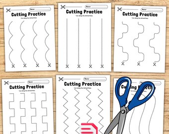 Cutting Practice with Scissors: Lines | Fine Motor Scissor Skills | Printable PDF