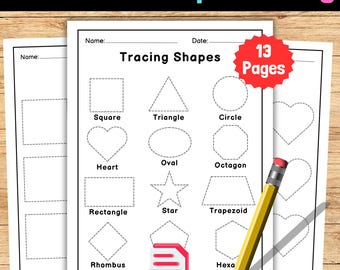 Preschool Shape Tracing Worksheets | Printable PDF | Fine Motor & Pre-Writing Skills Activity