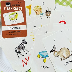 Tarjetas con imágenes de vocabulario de primaria vintage, juego de efímeras, regalo para preescolar, educación en el hogar, para baby shower, estudiantes, bebés, niños pequeños, animales, guardería
