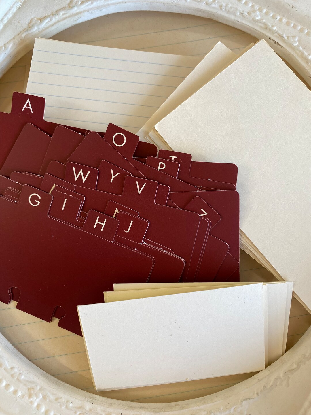 Large Lot of Rolodex File Dividers and White and Lined Index Cards Plus