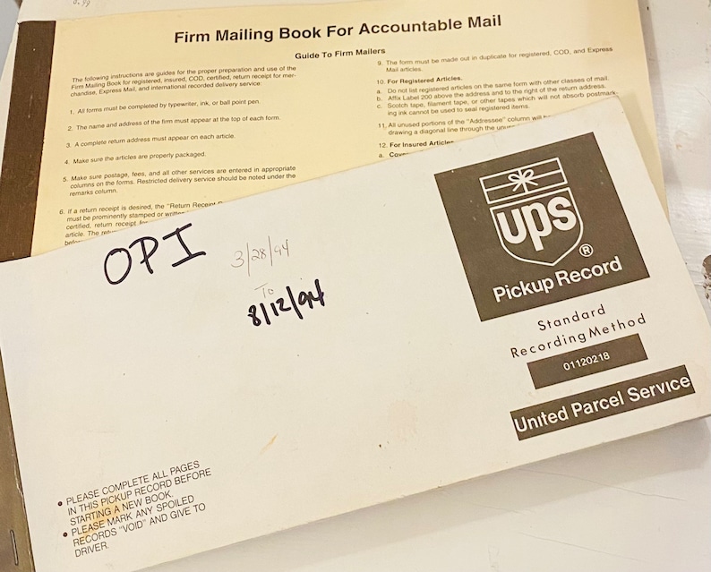 Choice Vintage USPS Mail Register Pages 5 or UPS Package Duplicates 4 ...
