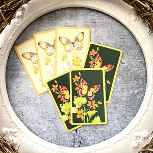 Cartas de jogar vintage borboletas voam para longe 6 peças