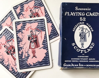 Antique Vintage Scottish Scotland Scenic Playing Cards Bagpipes Catholic Kilt Ephemera Junk Journal Scrapbook Party Gift