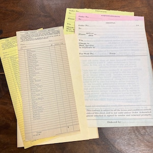 Unieke vintage wasbestelformulieren ALLEEN boerderij uitverkocht Bonnen 4 vellen Tickets voor ongewenste tijdschriftenlijsten Efemere opmerkingen