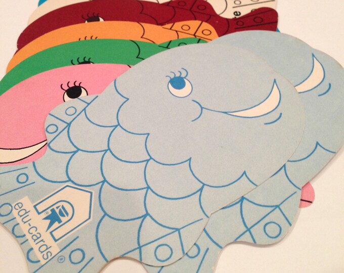 1975 go fish game cards fish shape etsy