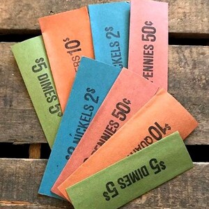 Vintage Munt Geld Wrappers Papieren Dagboek Efemere Spaarpot Besparing Budget Boekhouding Cadeau Kid Nickles Quarters Cluster Pennies Dimes Buck