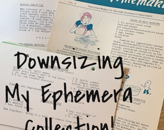 SALE Downsizing My Ephemera and Vintage Paper Collection Craft Destash Junk Journal Supplies Gift Box Stationery Office