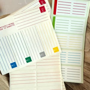 What About Floppy Disk Labels for your Apple Mac Desktop? You need some! Vintage Labels Stickers 4 Strips Assorted