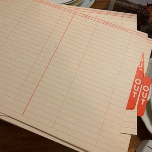 Vintage Papier Karte Lager OUT gefütterte orangefarbene Aktenteiler Strathmore Büro Junk Journal Scrapbook Tagebuch Liste zum Basteln von Buchumschlägen