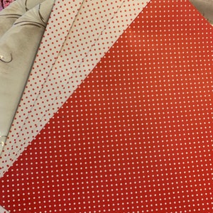 ¡Solo quedan en blanco y rojo! Papel de pared vintage con lunares para casa de muñecas, papel para envolver regalos, álbum de recortes, diario basura, páginas, efímeras, collage, tienda navideña