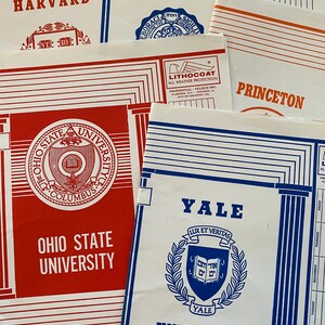 Vintage Schule College Universität Papierbuchumschläge Ivy League Yale OhioHarvard Princeton Studenten-Abschlussgeschenk oder Junk Journal Ephemera