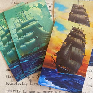 Segeln Sie das Meer Wunderschöne Schiff Spielkarten (4) Ozean Bootsreise Urlaub Flitterwochen Angeln Salzwasser TauchenSchnorcheln Junk Journal Ephemera