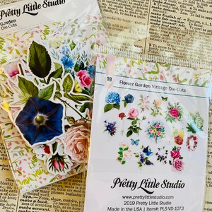 Vintage inspirierte hübsche kleine Studio Die Cuts Flower Garden für Karten, Junk Journals, Geschenkanhänger und Pakete oder Verzierungen im Scrapbook