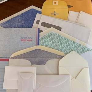 20 sobres antiguos para tarjetas de seguridad comerciales y artículos de papelería, efímeras, diarios basura, cartas con ventana, papel engomado para correo aéreo, papel de regalo para amigos por correspondencia