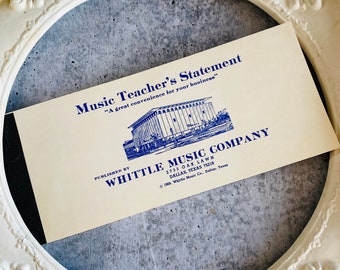 Vintage Music Teacher Lesson Invoices Director Rehearsal Piano Students Scrapbook Junk Journal Receipts Ephemera Paper Pocket Tuition School