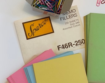 Vintage Sparco Memo Filler Sheets in Bright Colors for Notes Journals Crafts