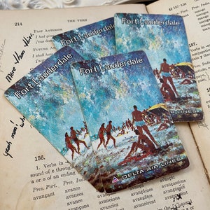 Sommerferien Fort Lauderdale Strandausflug Vintage Spielkarten Schwimmen Haie Hurrikan Ozean Florida Ephemera Junk Journal Collage Papier