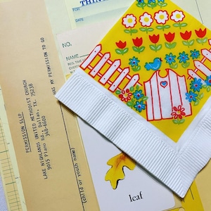 Gelb Vintage Papier Pack von Altem Büro Ephemera Formen Listen Blätter Junk-Journal Seiten Unterschrift Serviette Monochrome Sunny Summer Primäre