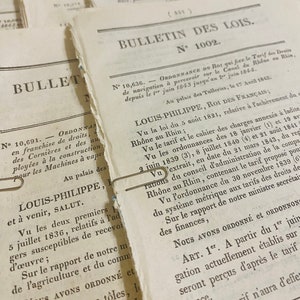 Conjunto de 8 páginas de boletim de livros franceses antigos para diários, decoração de arte emoldurada de bistrô