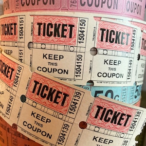 20 Vintage Paper Globe Ticket Firma Rote und Weiße Party-Eintrittskarten Verlosung Geben Eine Veranstaltungs-Spendenaktion Karneval Schule Ephemera Junk-Journal aus