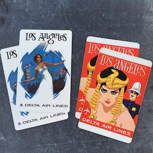 Jeu de 4 cartes à jouer Los Angeles vintage