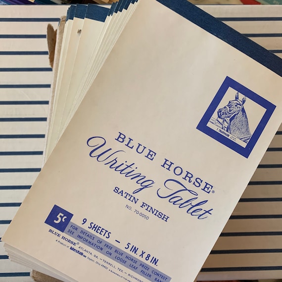Blue top horse notebook