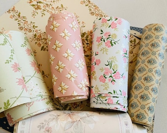Vintage Pink Floral Wallpaper: Craft Ephemera Embellishments (8 pc)