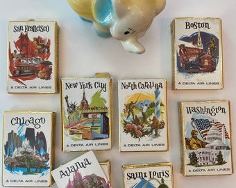 Kies 2 single uit vele vintage Delta Airlines speelkaarten Vakantie Las Vegas Detroit NYC Arizona San Francisco Dallas Boston Travel Junk