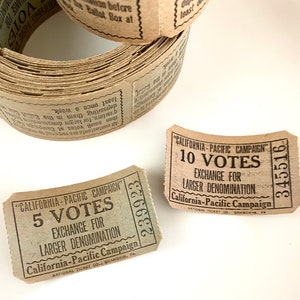 WWII alte Vintage California Pacific Kampagne Tickets Singles
