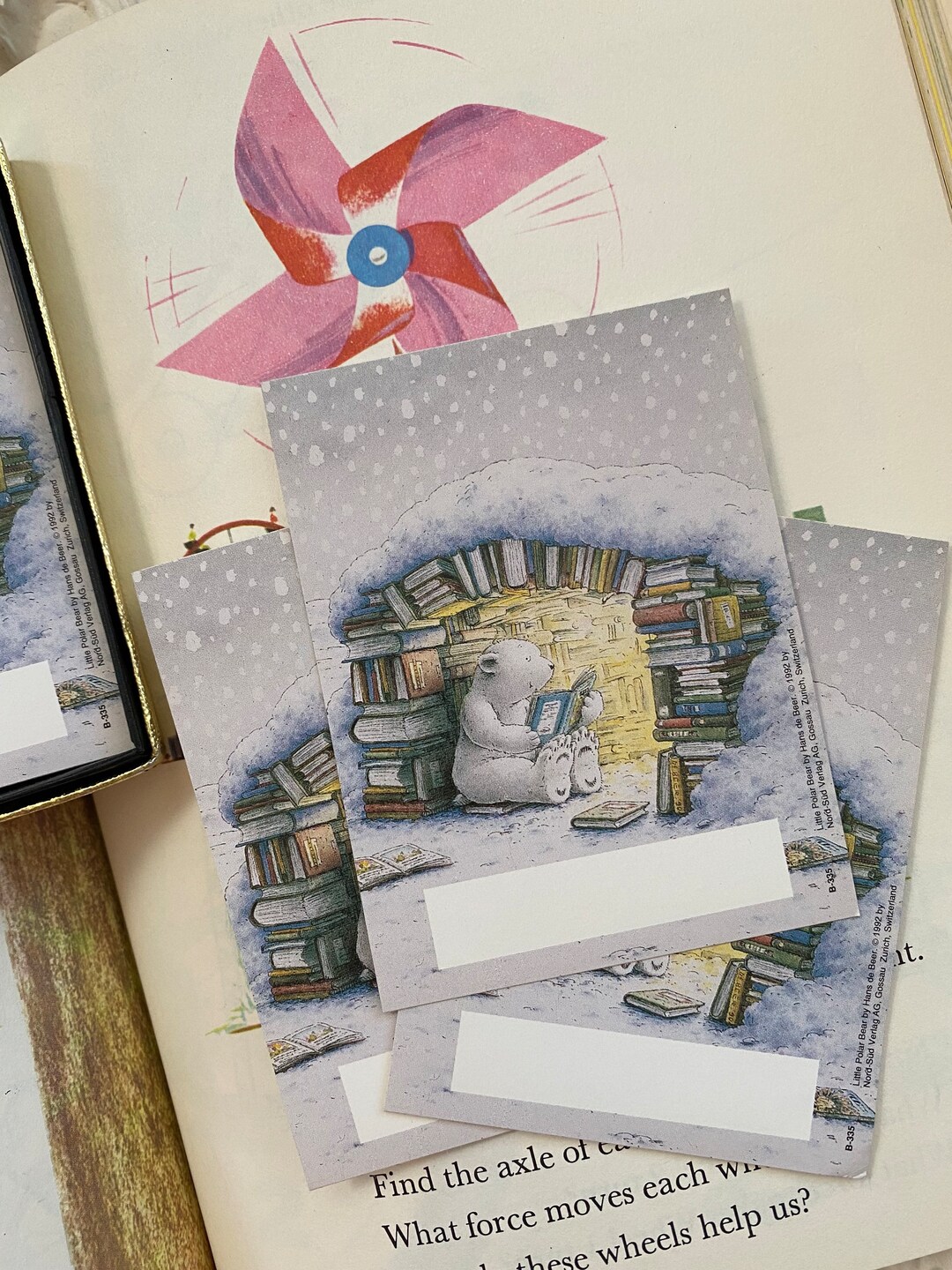 Vintage Gray Pastel Snow Polar Bear Kids Book Plates for Your Library ...