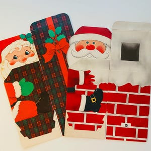 Vintage papier van de kerstman Geschenkdozen Set van 2 inpakcadeaus Retro rommel tijdschriftomslag kerstavond december dagelijks feest vriend collega