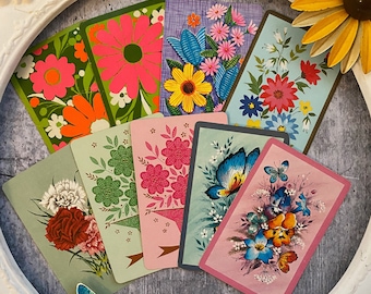 Vintage Floral Playing Cards: Ephemera for Junk Journals, Scrapbooking